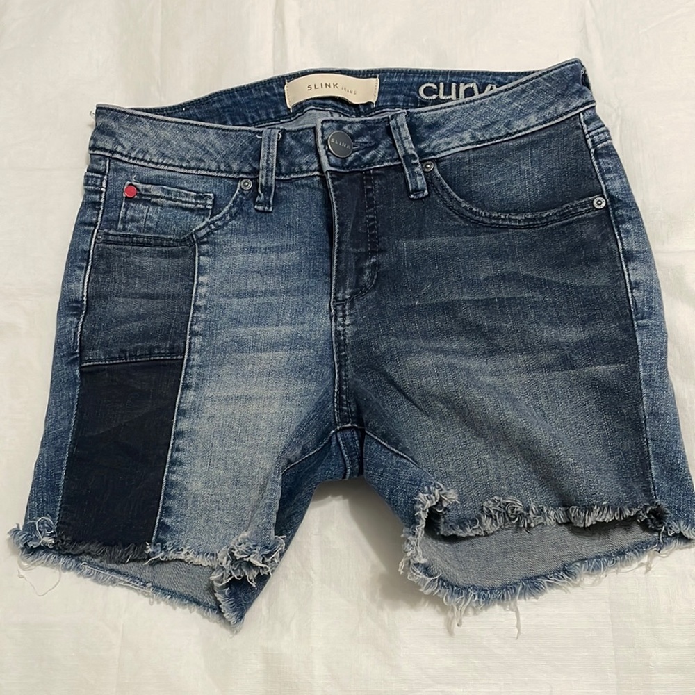 SLINK Jeans size 6 curvy blue patchwork